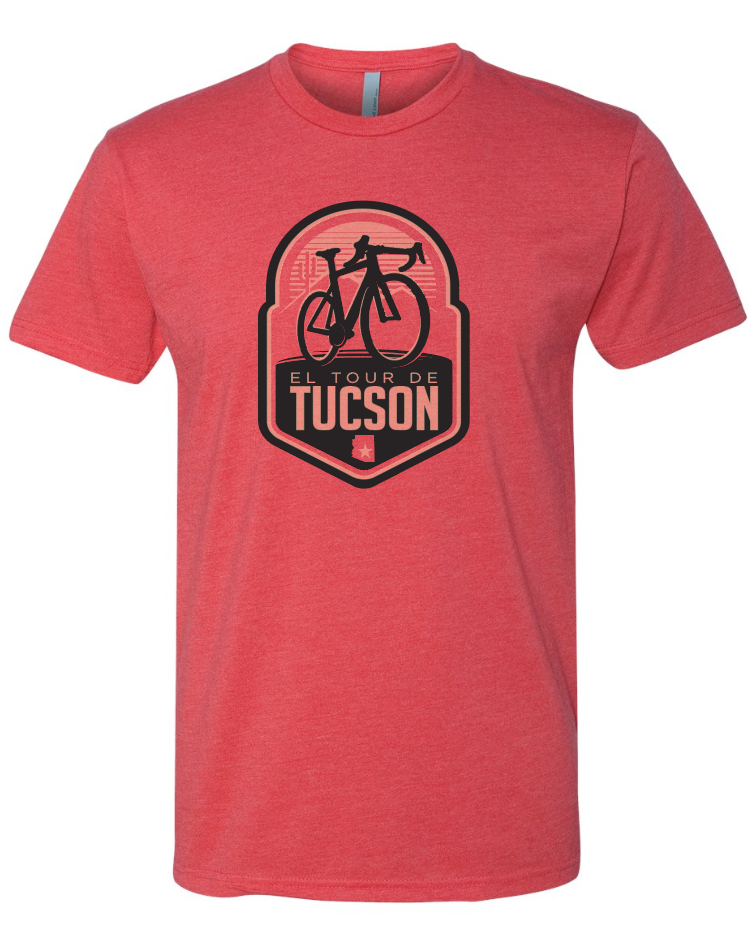 Men’s El Tour T-shirt – Red “Sonoran Sunrise” Design