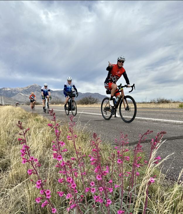 Kevin Miller (up front) enjoying El Tour de Zona